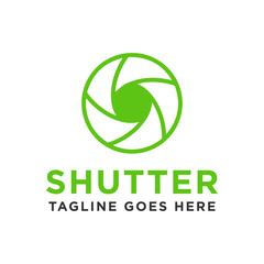 green shutter logo vector design template