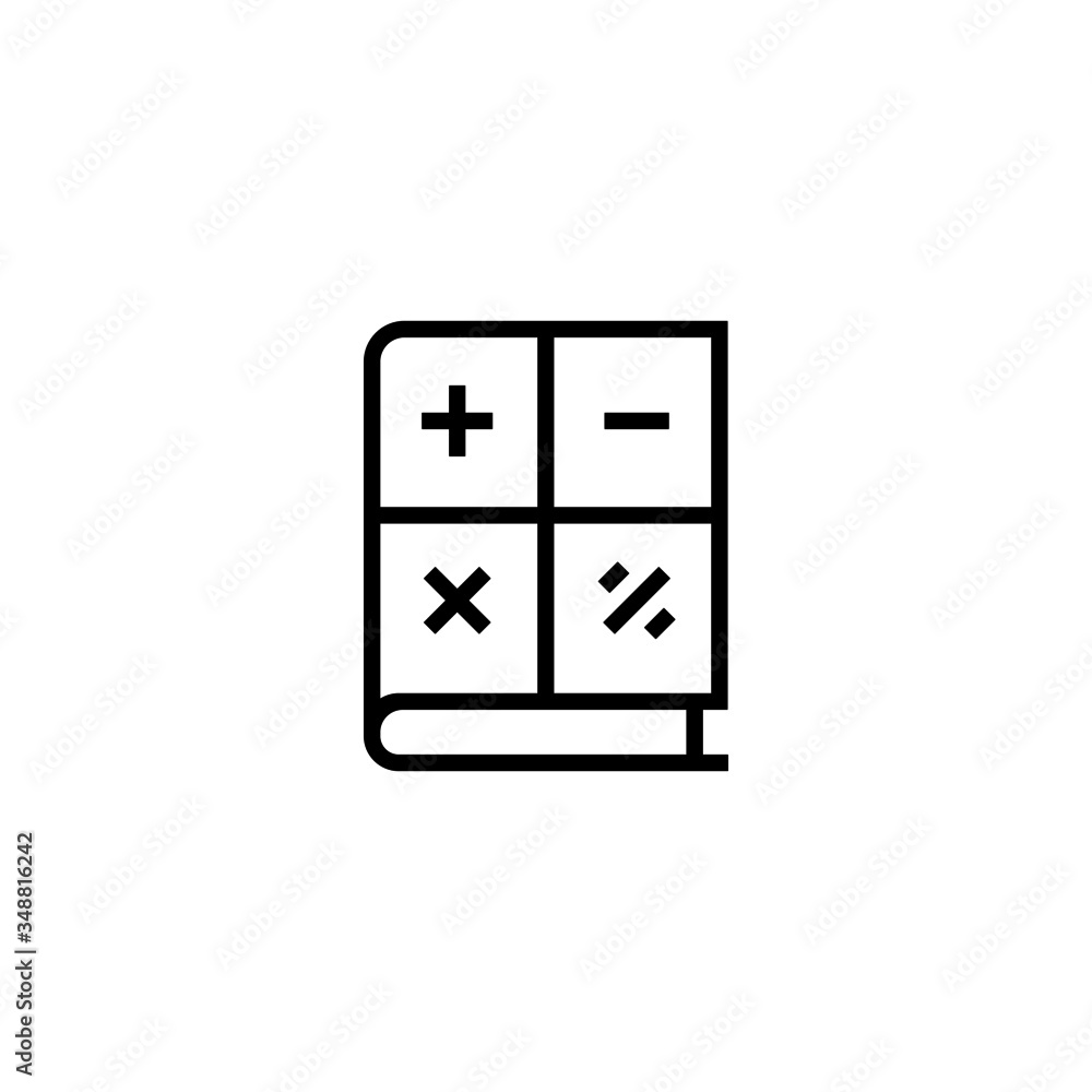 Poster maths vector icon in linear, outline icon isolated on white background