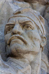 Obraz premium Fragment of the memorial complex ajimushkai quarries dedicated to Soviet soldiers and civilians who fought with the German fascist invaders during the great Patriot