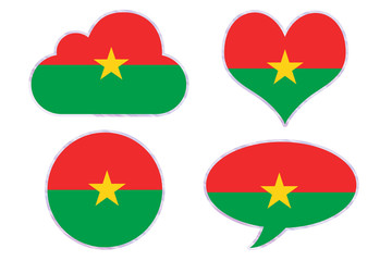 Burkina Faso flag in different shapes