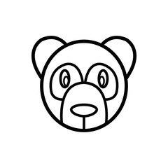 panda head cartoon icon vector design template