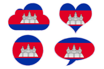 Cambodia flag in different shapes