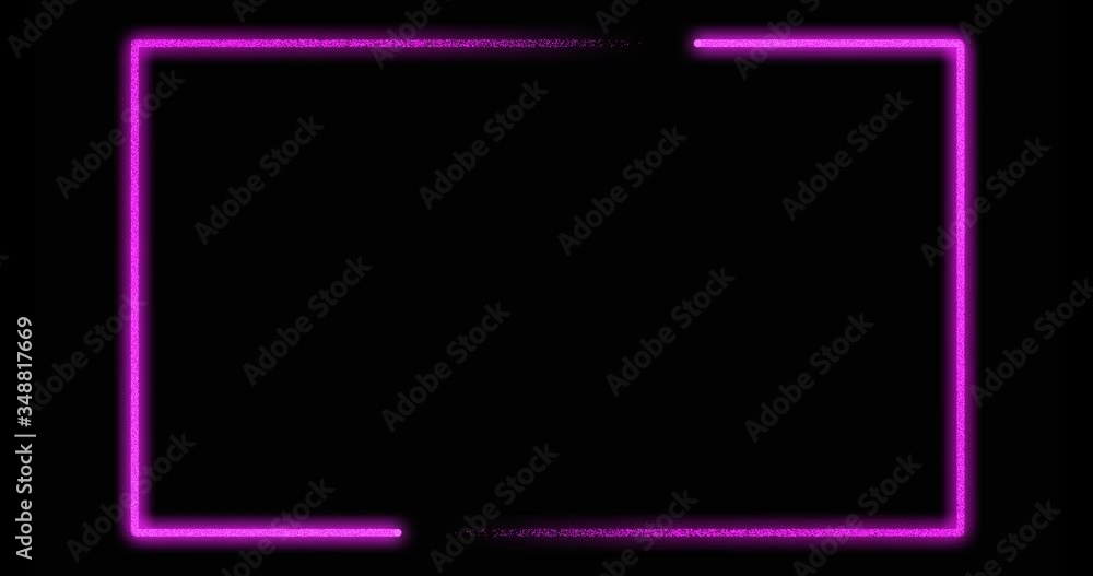 Poster pink neon frame border background with glowing lines - video animation