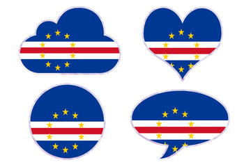 Cape Verde flag in different shapes