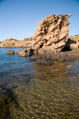 Fototapeta na wymiar rocks on the shore of the mediterranean sea