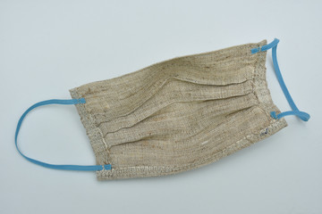 Fototapeta na wymiar protective mask made of natural cloth material,the back