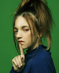 Portrait little fashion kid. Children's fashion concept.