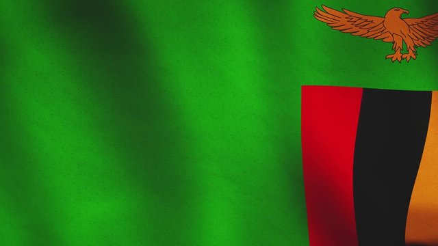 Zambia waving background flag means freedom and nation - seamless video loop