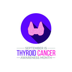 Vector illustration on the theme of National Thyroid Cancer awareness month observed each year in September.