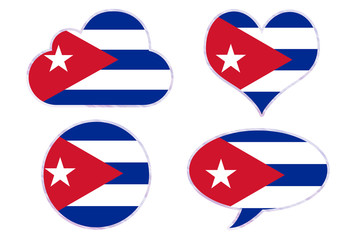 Cuba flag in different shapes