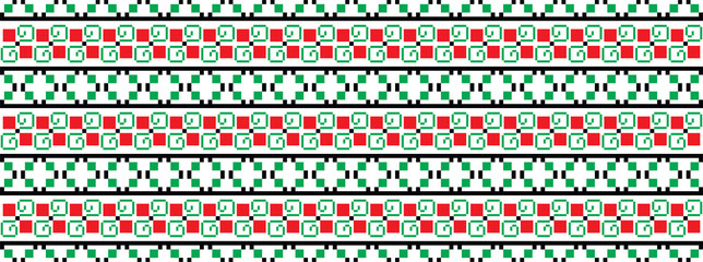 Traditional Romanian folk art knitted embroidery pattern
