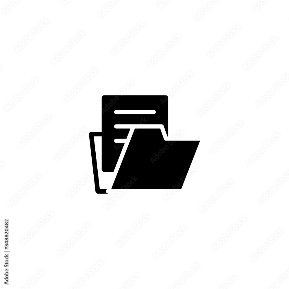 Poster open file vector icon in black solid flat design icon isolated on white background