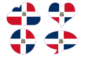 Dominican Republic flag in different shapes