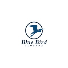 blue bird logo design vector