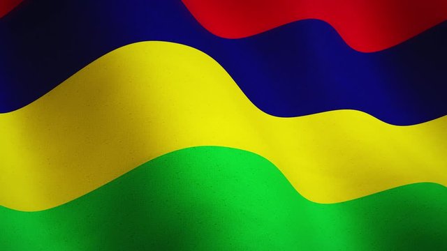 Mauritius background waving flag means patriotic pride - video animation loop
