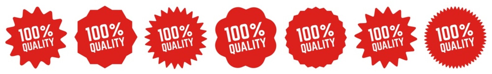 100 Percent Quality Tag Red | 100% | Icon | Sticker | Deal Label | Variations