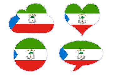 Equatorial Guinea flag in different shapes