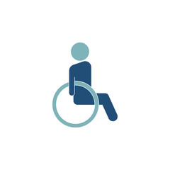 disabled color style icon. sign design. wheelchair icon icon design template. Trendy style, vector eps 10. Icon pictogram wheelchair physical deficient. Ideal for catalogs, informational and instituti