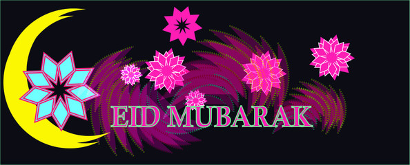 Illustration of Ramadan Kareem background And Eid Mubarak greeting card