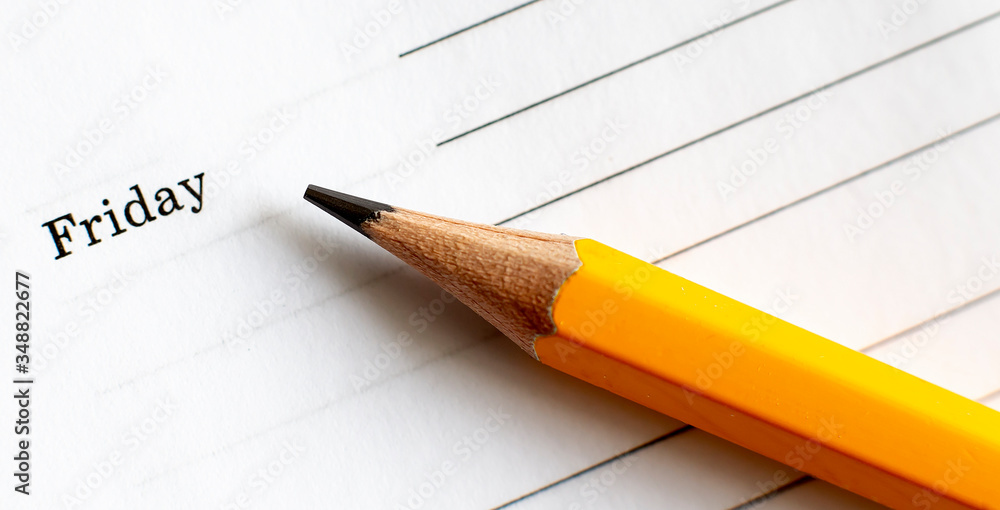 Poster write down what to do on friday in the day planner