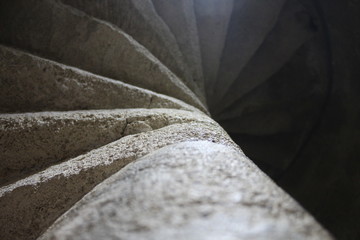 Perspective of a spiral staircase