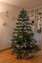 christmas tree with led lights warm atmosphere