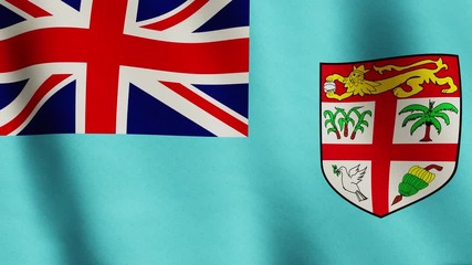 Fiji waving flag closeup for democracy - seamless video animation