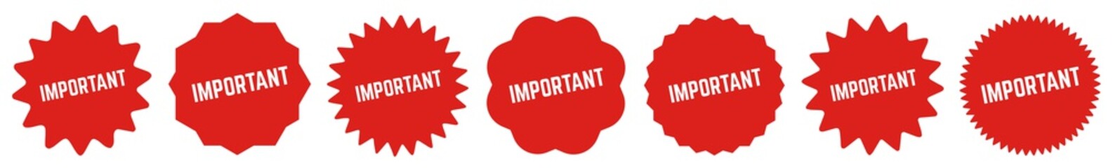 Important Tag Red | Icon | Sticker | Label | Variations