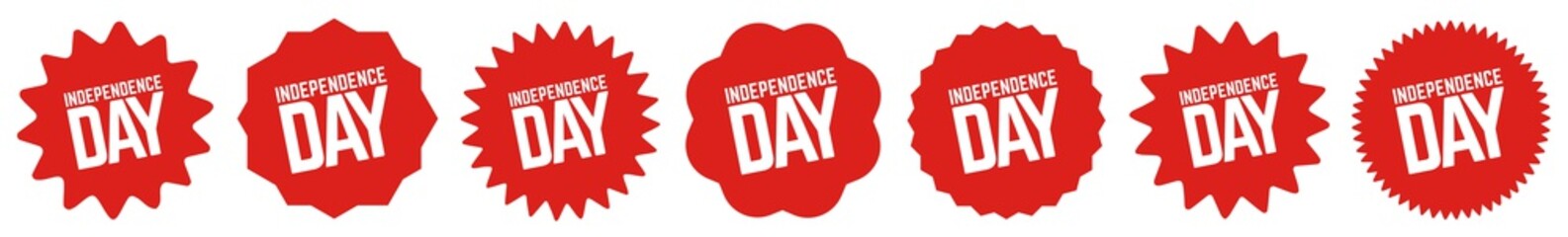 Independence Day Tag Red | Icon | Sticker | Label | Variations