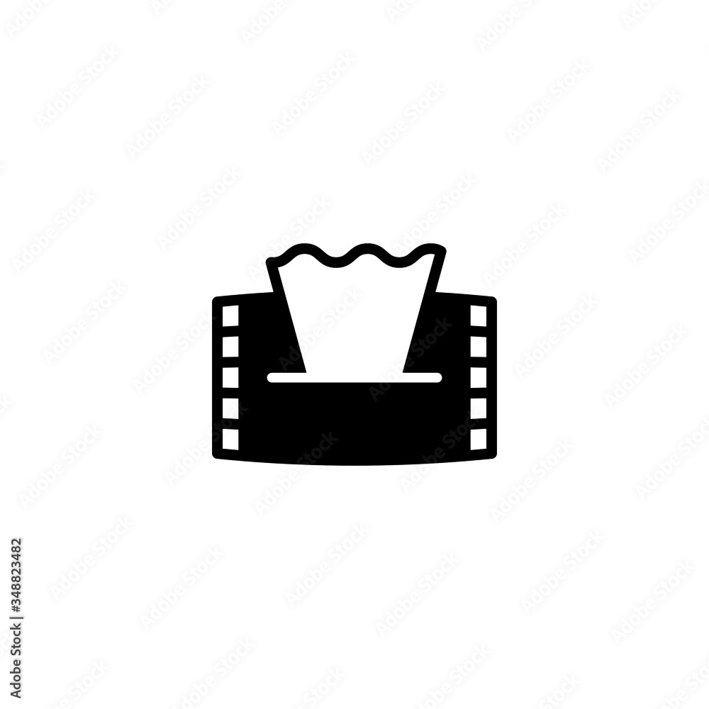 Poster Baby wipe vector icon in black solid flat design icon isolated on white background