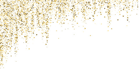 Gold triangles luxury sparkling confetti. Scattere