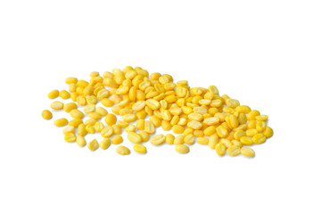 Soybean seeds isolated on a white background.