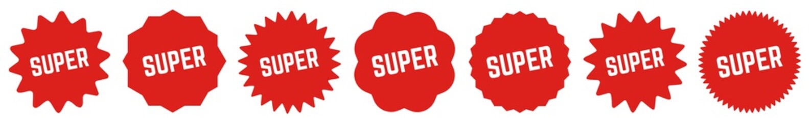 Super Tag Red | Icon | Sticker | Deal Label | Variations