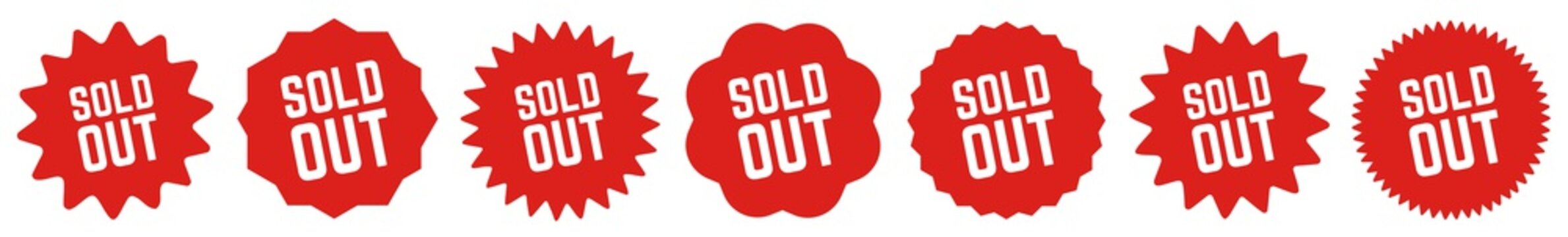 Sold Out Tag Red | Icon | Sticker | Deal Label | Variations