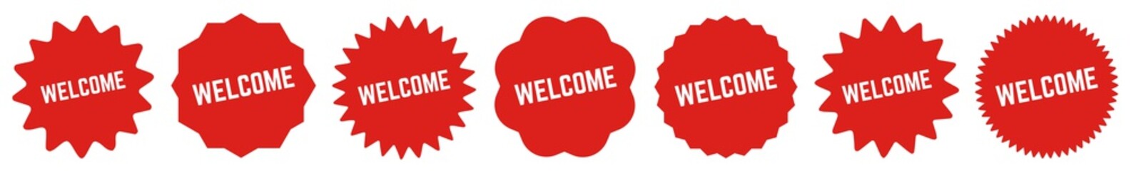 Welcome Tag Red | Icon | Sticker | Label | Variations