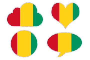 Guinea flag in different shapes