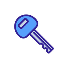programmed chip key icon vector. programmed chip key sign. color symbol illustration