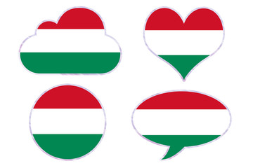 Hungary flag in different shapes