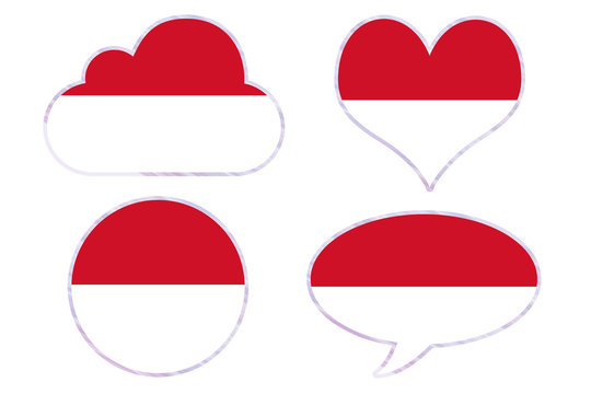 Indonesia flag in different shapes