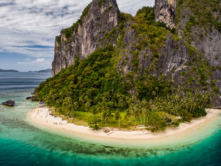 Aerial view of the tropical island in the Philippines