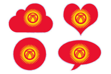 Kyrgyzstan flag in different shapes
