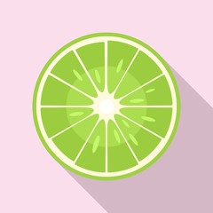Raw half lime icon. Flat illustration of raw half lime vector icon for web design