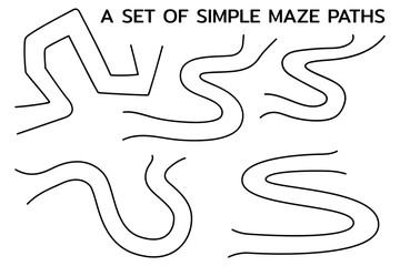Obraz premium Set of various simple mazes. Templates for children puzzles and education games. Vector