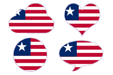 Liberia flag in different shapes