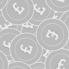 Obraz premium British pound silver coins seamless pattern. Respl