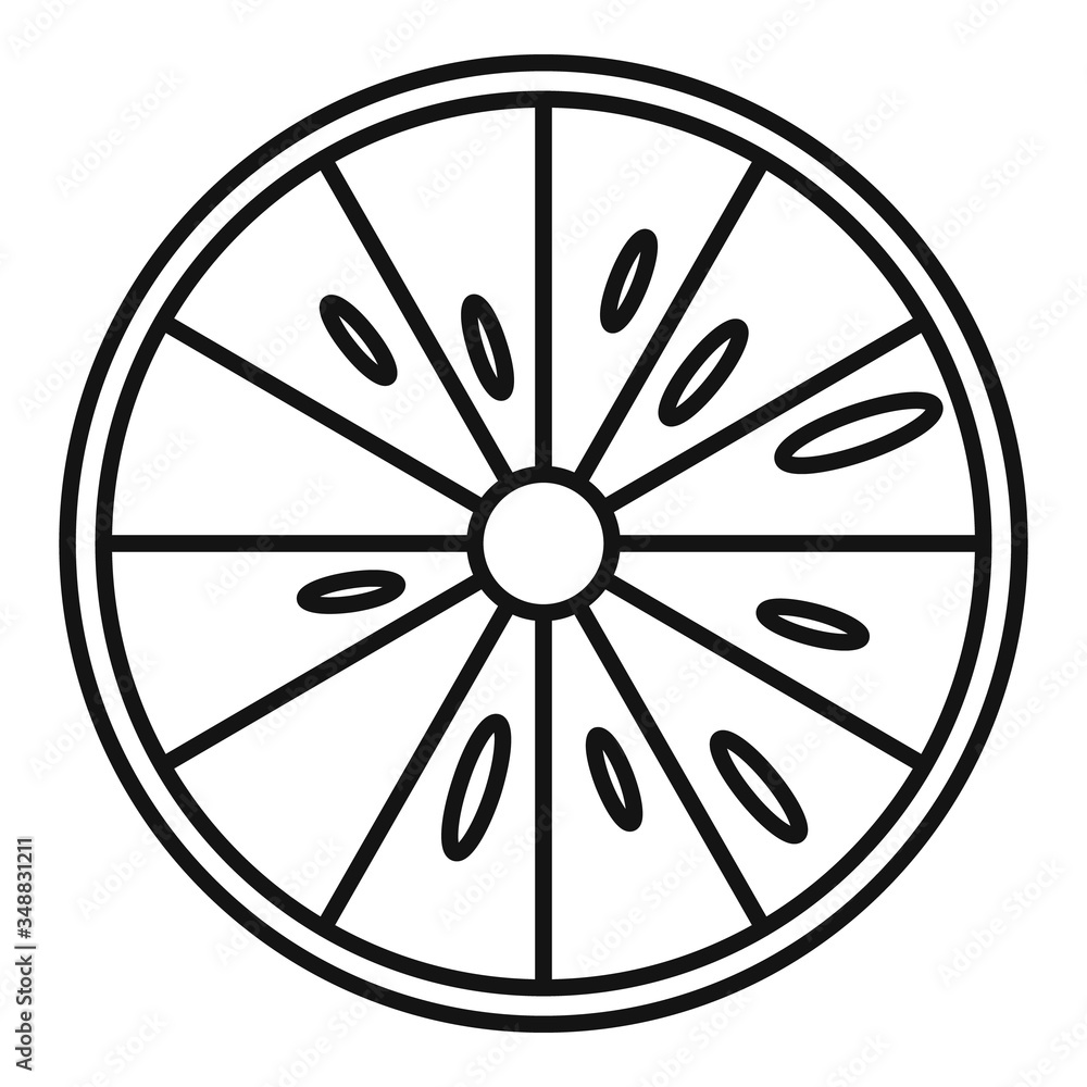 Poster raw half lime icon. outline raw half lime vector icon for web design isolated on white background