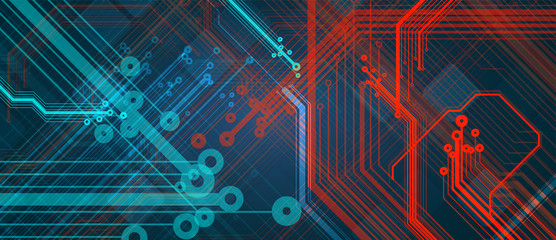 Abstract circuit board futuristic technology processing background
