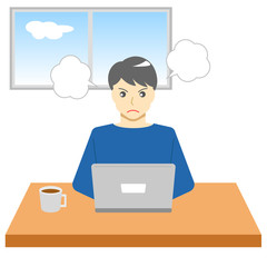  在宅勤務でトラブルの男性 2