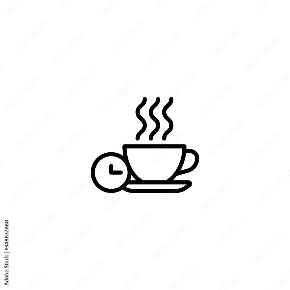 Poster time to have a break vector icon in linear, outline icon isolated on white background
