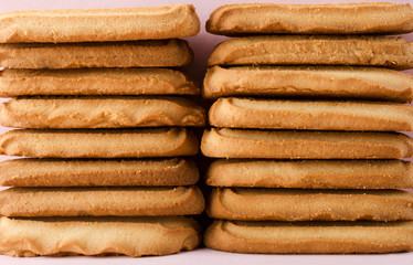 Closeup of shortcrust biscuits as a background.Biscuit sticks